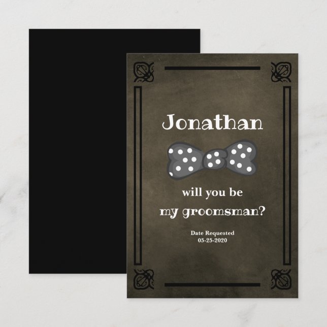 Invitation Proposition de Groomsman (Devant / Derrière)