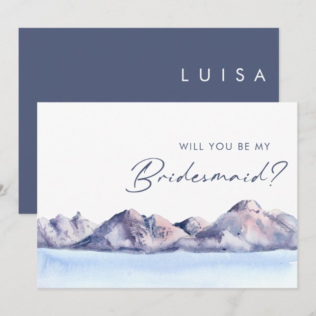 Invitation Proposition de la Bridesmaid de Winter Mountain (Devant / Derrière)