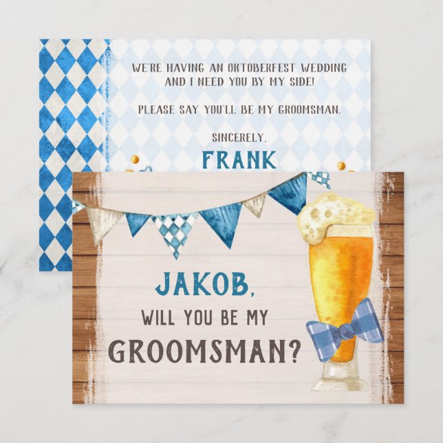 Invitation Proposition de la fête de la bière Mariage bavaroi (Devant / Derrière)