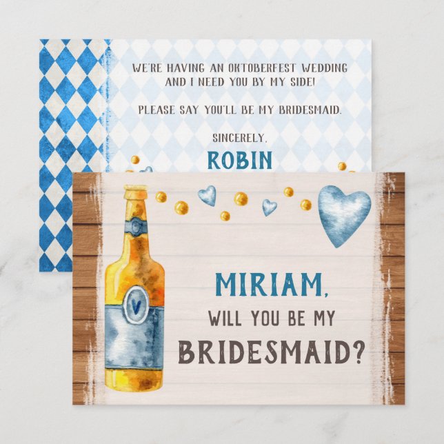 Invitation Proposition de la fête de la bière Mariage bavaroi (Devant / Derrière)