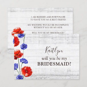 Invitation Proposition de la fête nuptiale rustique du pavot 