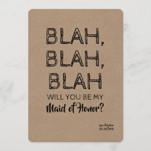 Invitation Proposition de la servante Blah Blah Funny