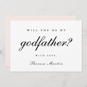 Invitation Proposition de parrain simple et élégant Rose