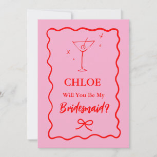 Invitation Proposition De Sirène D'État Rose Et Rouge Retro