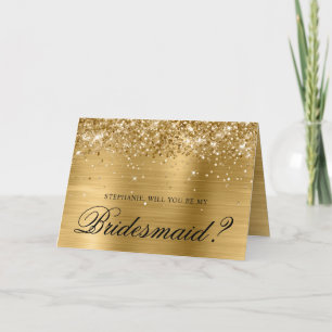 Invitation Proposition Demoiselle d'Honneur Feuille d'Or Pail