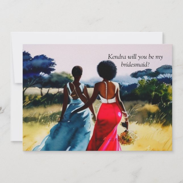 Invitation Proposition d'une Bridesmaid africaine (Devant)
