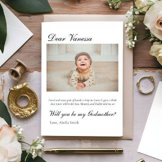 Invitation Proposition Godparent moderne Godmère Baptême