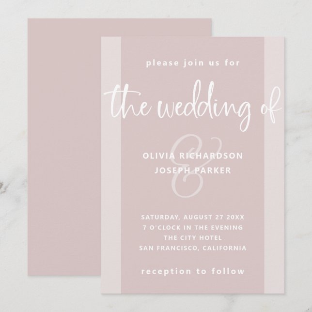 Invitation Proposition moderne| Mariage noir et rose (Devant / Derrière)