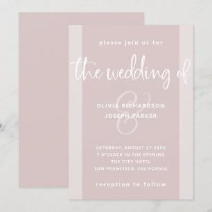 Invitation Proposition moderne Mariage noir et rose