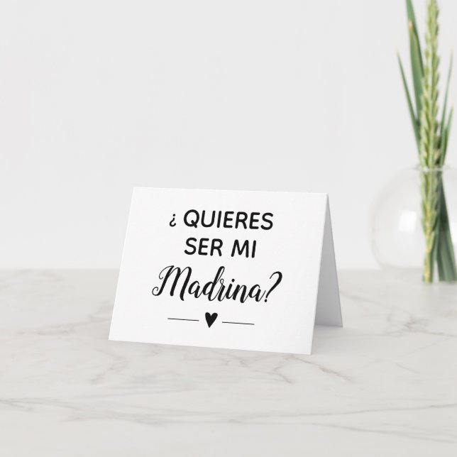 Invitation Proposition Quieres Ser Mi Madrina Godmère (Devant)