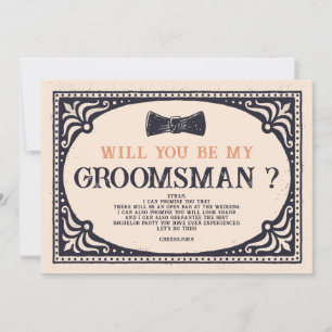 Invitation Proposition Retro Vintage Best Man