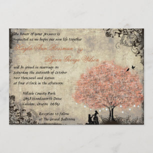 Invitation Proposition Saumon Arbre Vintage Mariage Invitatio