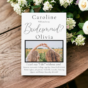 Invitation Propositions de Bridesmaid Photo Souvenirs favoris