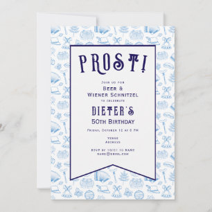 Invitation Prost ! Bière & Wiener Schnitzel Anniversaire alle