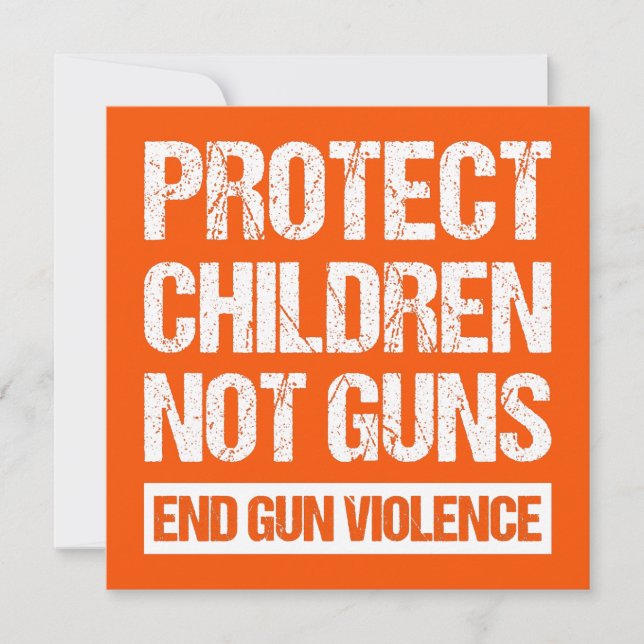 Invitation Protéger les enfants, et non les armes à feu - met (Devant)