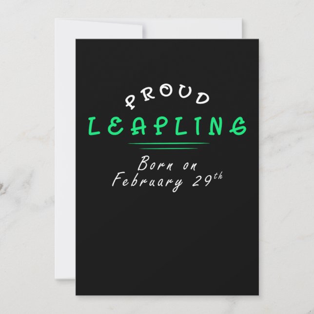Invitation Proud Leapling Born On February 29 Birthday Gift (Devant)
