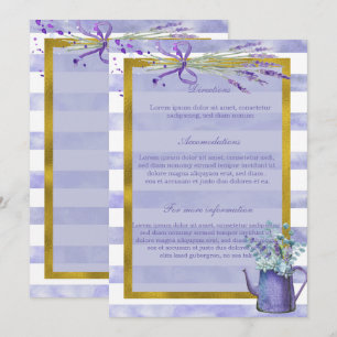 Invitation Provence Lavande Purple Fleur Mariage Floral