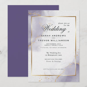 Invitation Prune Poussiéreuse Violet Or