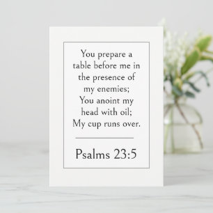 Invitation Psaume 23:5 Verset biblique, Écriture encourageant