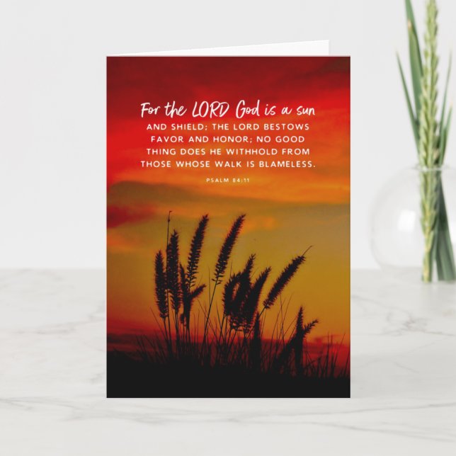 Invitation Psaume 84 11 de vers de bible de foin de coucher (Devant)