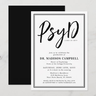 Invitation PsyD Docteur De Psychologie Graduation Party