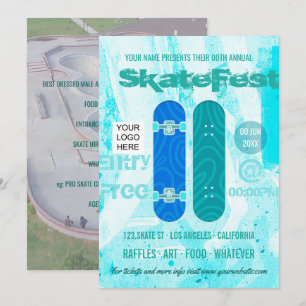 Invitation Publicité pour événement de skateboard ajouter pho