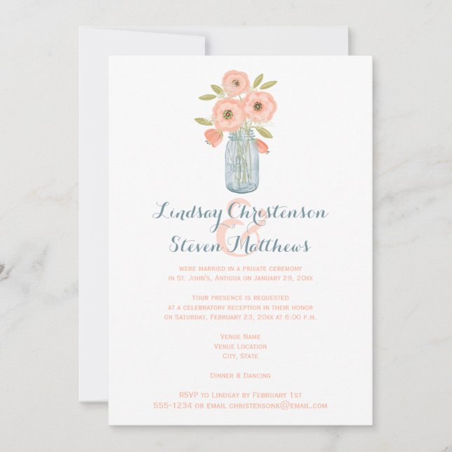 Invitation Publier l'invitation de mariage | Mason Jar, Bébés (Devant)