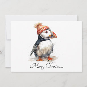 Invitation Puffin de Noël personnalisable