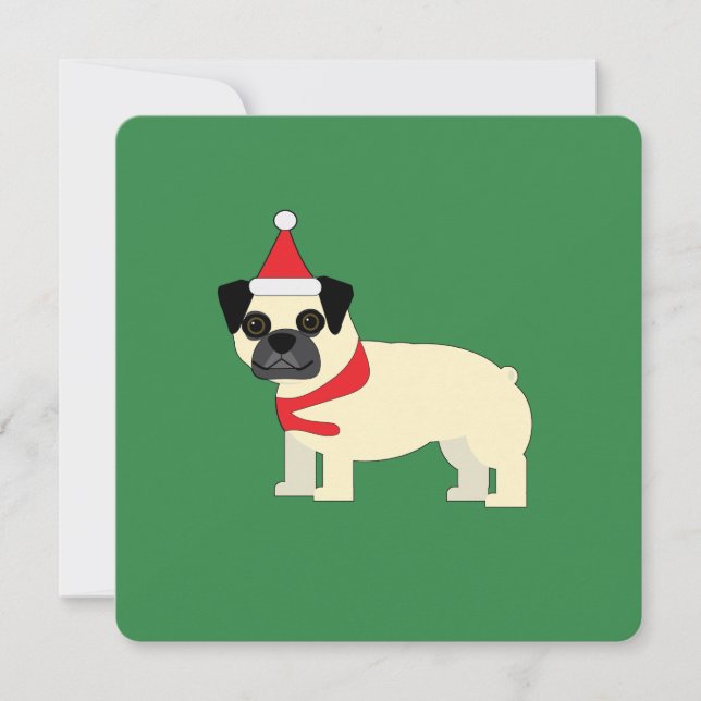 Invitation Pug de Noël (Devant)