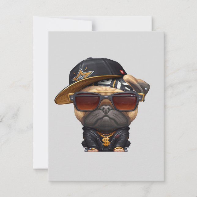 Invitation Pug Hip Hop Super  (Devant)