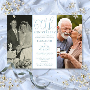 Invitation Puis et maintenant 2 Photo 60e anniversaire Mariag
