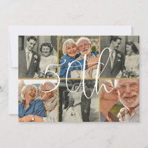 Invitation Puis et maintenant 6 Photo 50e anniversaire Mariag