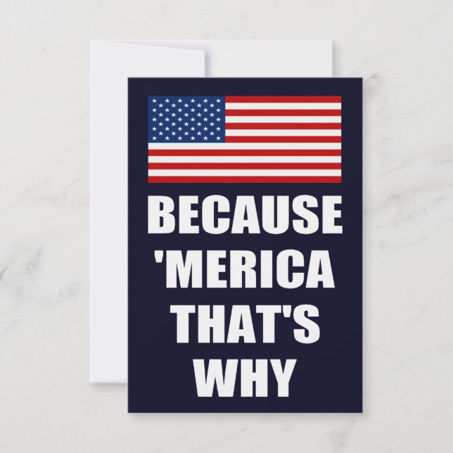 Invitation Puisque 'MERICA qui est pourquoi la partie (Devant)