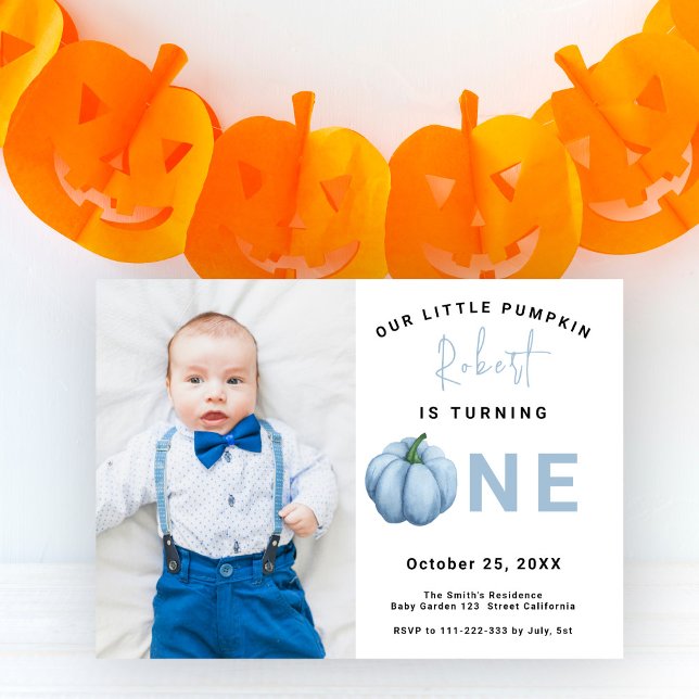 Invitation Pumpkin Boy 1ère fête d'anniversaire (Créateur téléchargé)
