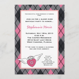 invitation punk de fête d'anniversaire du tatouage