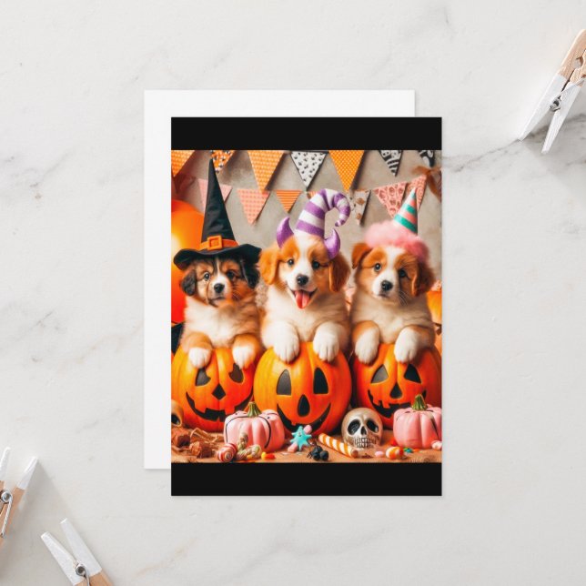 Invitation Puppies halloween party (Devant/Arrière en situation)