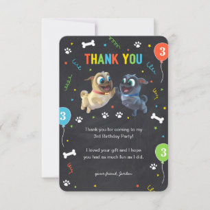 Invitation Puppy Chien Pals Chalkboard Anniversaire Merci
