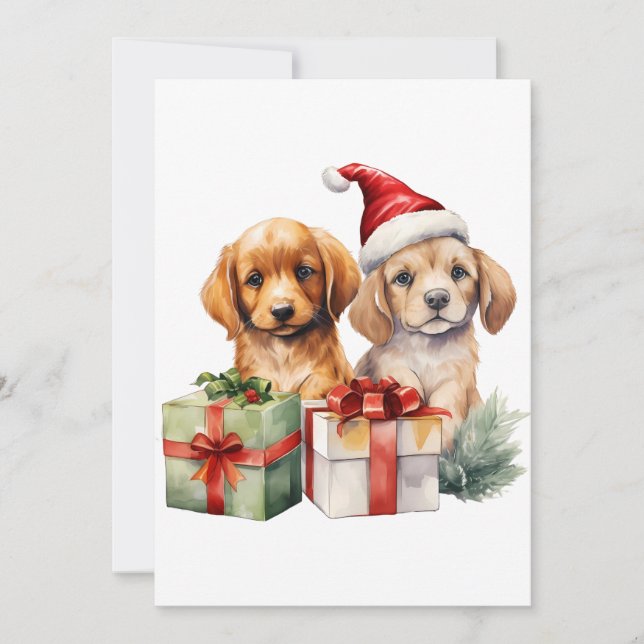 Invitation Puppy de Christmas (Devant)
