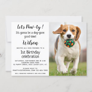 Invitation Puppy Pawty Animateur Photo Puppy Anniversaire Fêt