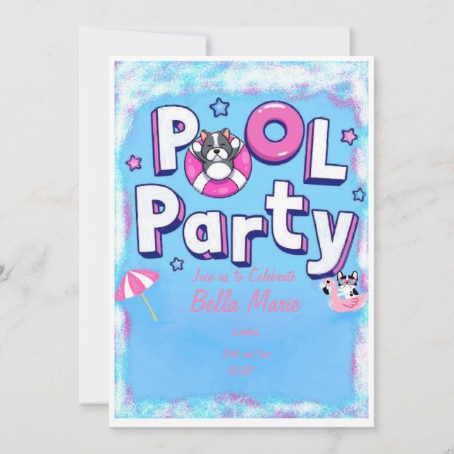 Invitation Puppy pool party (Devant)