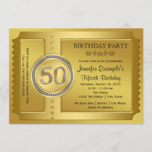 Invitation Pure Gold Ticket 50e anniversaire