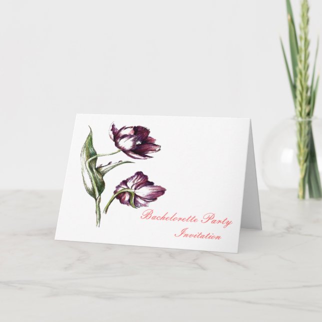 Invitation Purge tulip botanique Bachelorete nvitation (Devant)