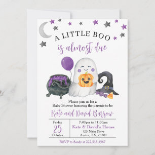 Invitation Purple A Little Boo Baby shower