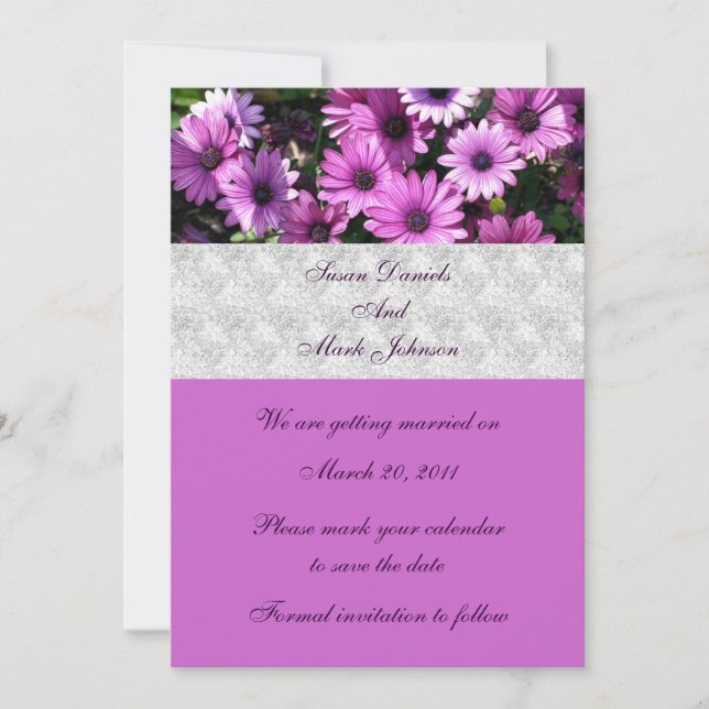 Invitation Purple Africain Fleurs De Faisée Mariage Enregistr (Devant)