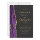Purple Agate Gold Moderne Mariage d'ardoise