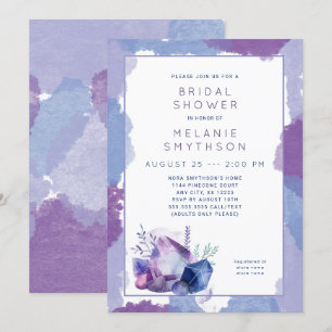 Invitation Purple Aquarelle Cristal douche nuptiale 3963