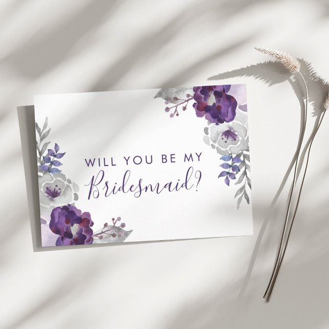 Invitation Purple Aquarelle Serez-Vous Ma Femme D'Accueil (Purple Watercolor Will You Be My Bridesmaid Invitation
)