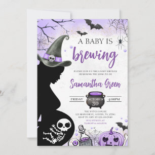 Invitation Purple Baby brasse le Baby shower d'Halloween