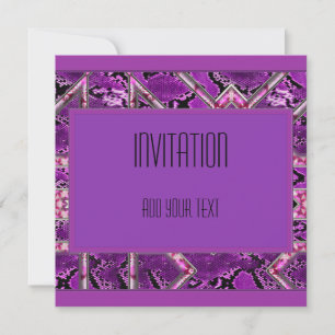 Invitation Purple Black Art Deco