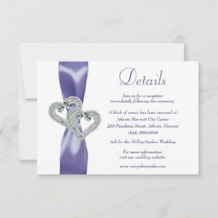 Invitation Purple Blue Diamond Hearts Détails Boîtier